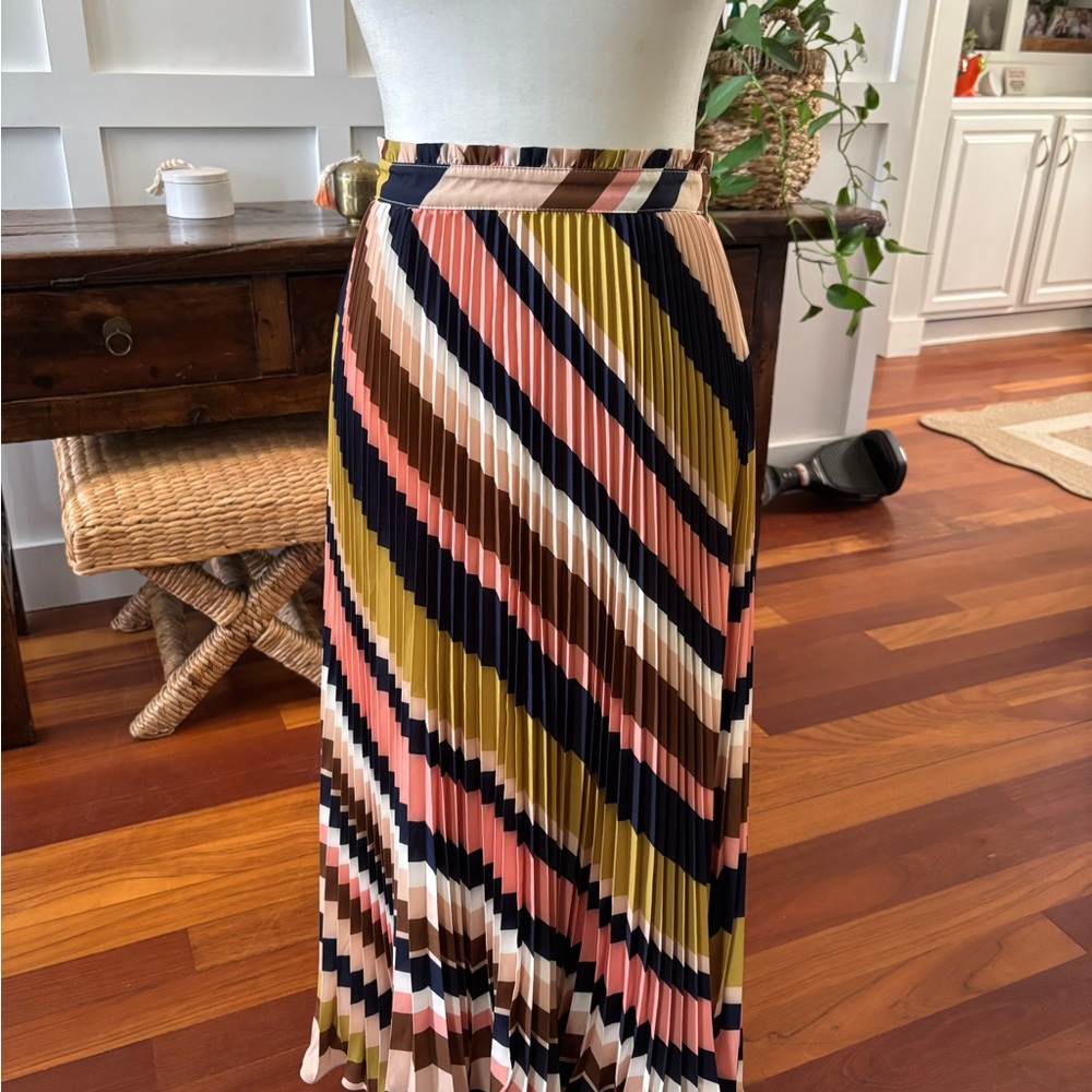 Anthropologie Multicolor Pleated A-Line Skirt